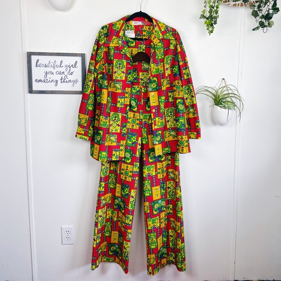 Vintage 1970s Serbin Psychedelic Three Piece Set